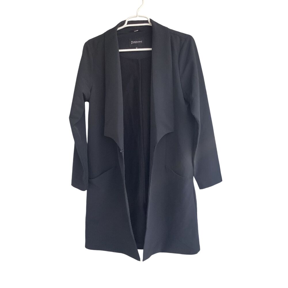 Betabrand Longline Travel Blazer - Women's M Black- Wrinkle-Resistant